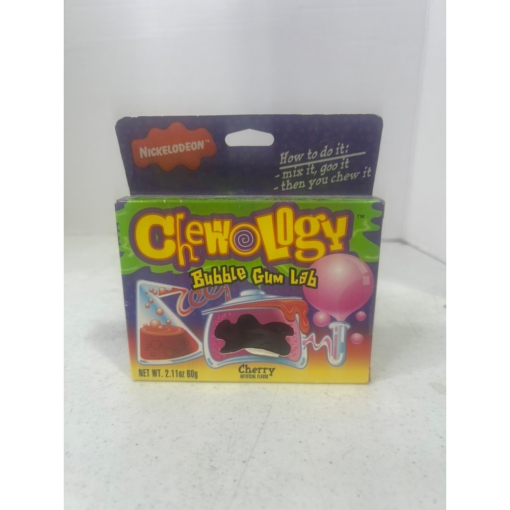 Vintage Nickelodeon Chewology Bubble Gum Lab Cherry DIY Candy Kit 2.11oz New